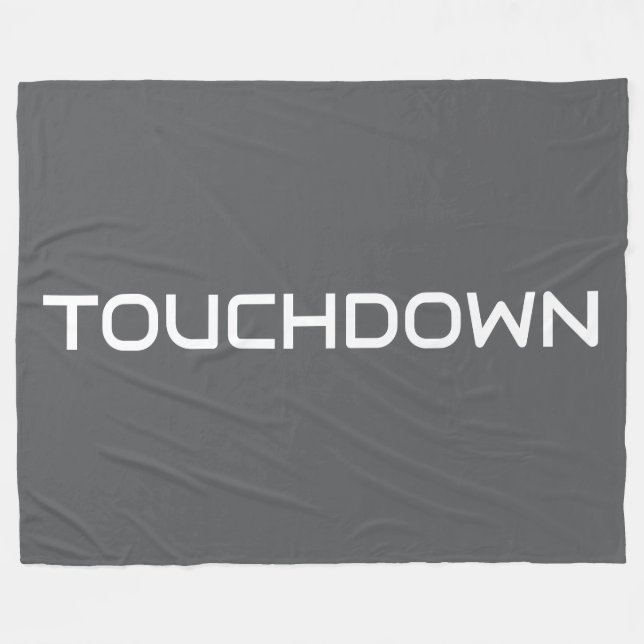 Sporty TOUCHDOWN Modern Text On Bold Deep Gray Fleecedecke (Vorderseite (Horizontal))