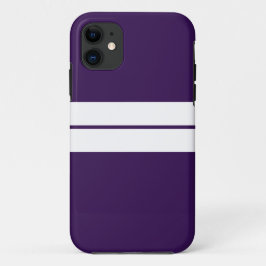 Sporty Twin White Racing Streifen auf dunklen Lila Case-Mate iPhone Hülle