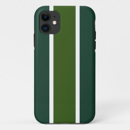 Sporty Two Tone Forest Green White Racing Streifen Case-Mate iPhone Hülle