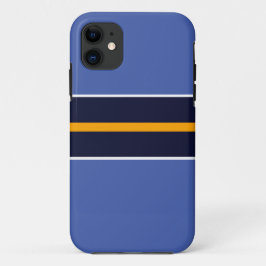 Sporty Two Tone Navy Yellow Racing Stripes Case-Mate iPhone Hülle