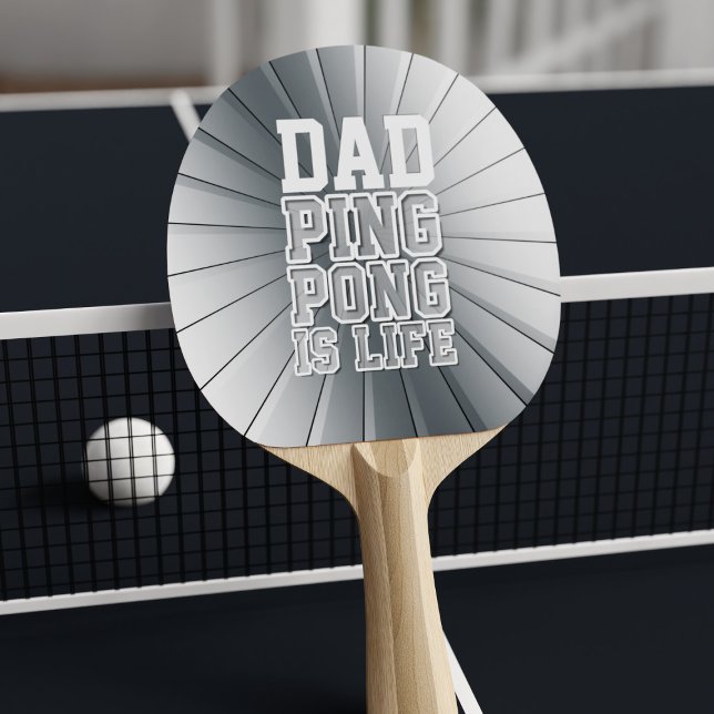 Sporty Vater Imitate Chrome Ping Pong ist Life Fun Tischtennis Schläger (Ping Pong is Life!! Add your initials to this Ping Pong Paddle)