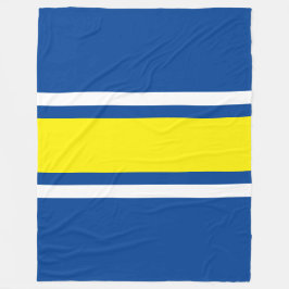 Sporty Vivid Vertical Yellow White Blue Stripes Fleecedecke