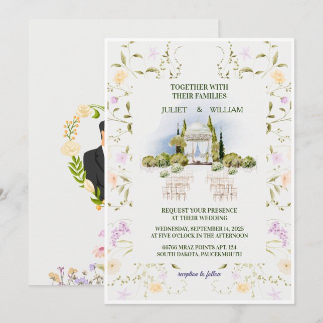 Sporty Wedding Invitation | Glass House  Einladung (Vorne/Hinten)