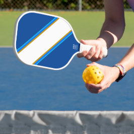 Sporty White Blue Racing Streifen auf Royal Navy Pickleball Schläger