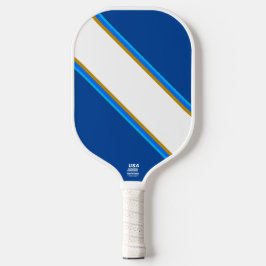 Sporty White Blue Racing Streifen auf Royal Navy Pickleball Schläger