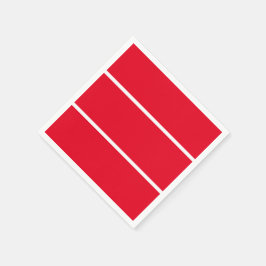 Sporty Wide Bold grell Red Slender Weiße Streifen Serviette