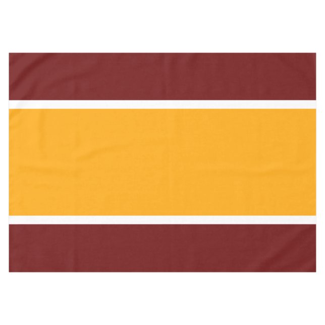Sporty Wide Bright Yellow White Bold Red Strips Tischdecke (Vorderseite (Horizontal))