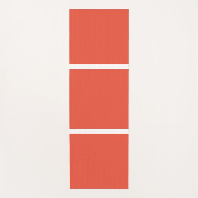 Sporty Wide gestackt, fett orange weiße Streifen Yogamatte (Vorderseite)