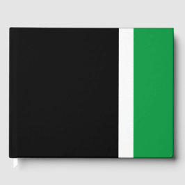 Sporty Wide Green White Edge Streifen auf schwarz Gästebuch