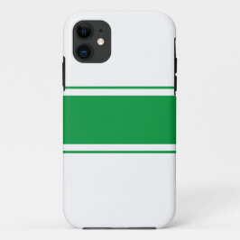 Sporty Wide Kelly Green Racing Streifen auf Weiß Case-Mate iPhone Hülle