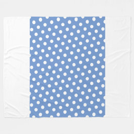 Sporty Wide Light Blue White Stripes Polka Dots Fleecedecke