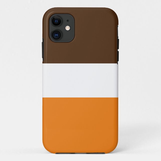 Sporty Wide Rich Cocoa Brown White Orange Streifen Case-Mate iPhone Hülle (Rückseite)