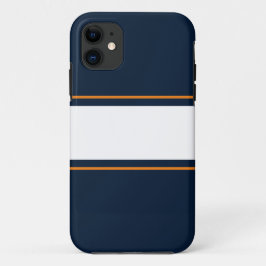 Sporty Wide White Orange Navy Blue Racing Streifen Case-Mate iPhone Hülle
