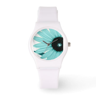 Sporty Woman's Watch-Aquamarine Sonnenblumenbrand Armbanduhr