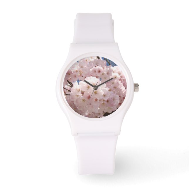 Sporty Women's Watches Frühlingsrosa Blüten Armbanduhr (Vorderseite)
