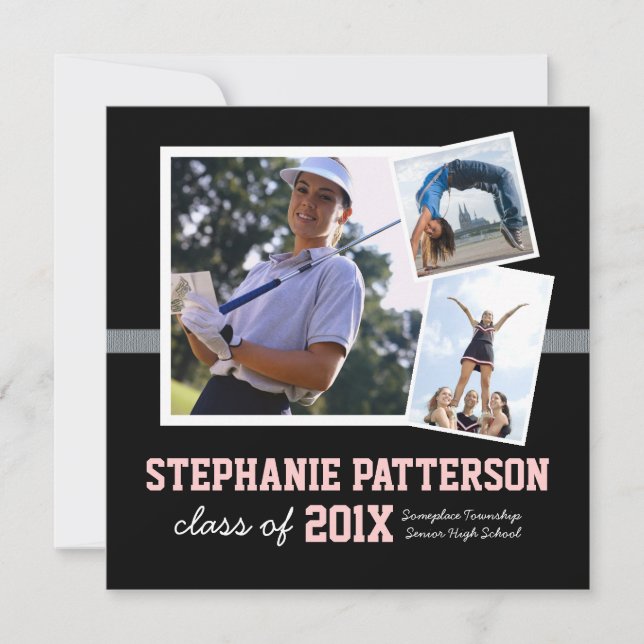 Sportzeit 3 Foto Abschluss Ankündigung Black Pink (Vorderseite)