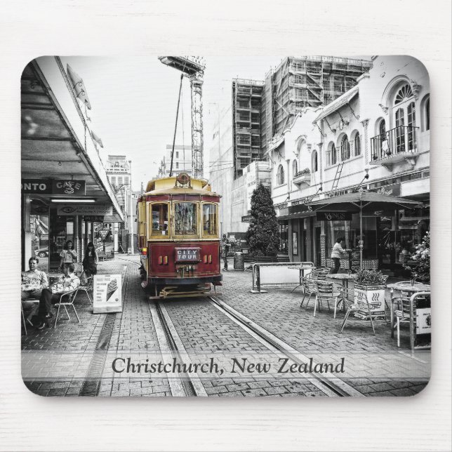Spot Color Train : Christchurch, Neuseeland Mousepad (Vorne)