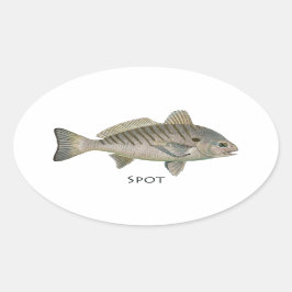 Spot Fish Ovaler Aufkleber