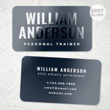 Spot Gloss Personal Trainer Minimalist Grau Blau