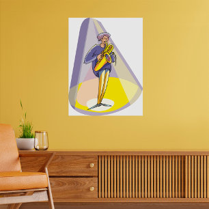 Spotlight auf einem Musikerposter Poster