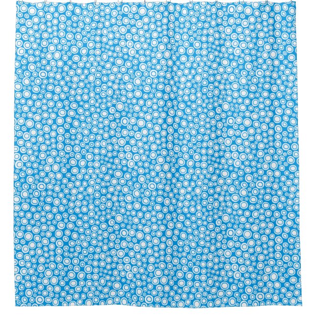 Spots 071215 - White on Blue 009dea Duschvorhang (Vorderseite)