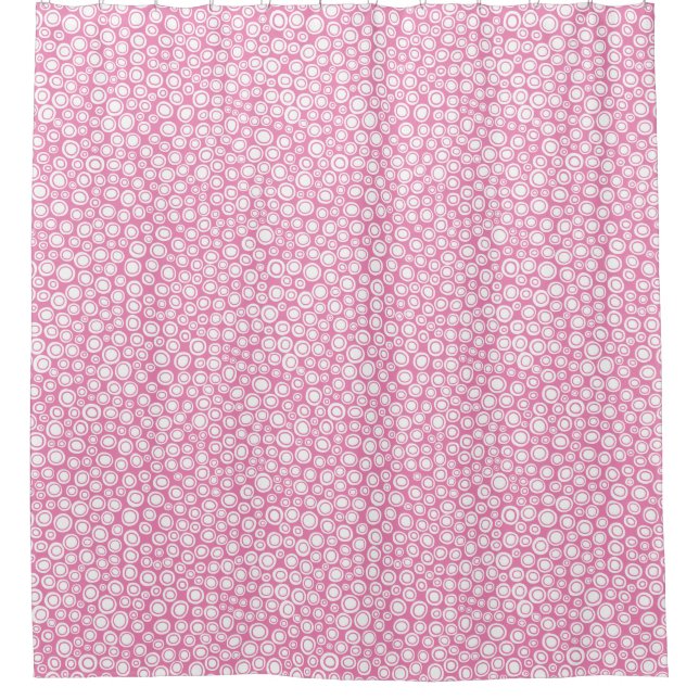 Spots 071215 - White on Pink ef84b4 Duschvorhang (Vorderseite)