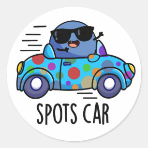 Spots Auto Funny Sports Car Pub Runder Aufkleber