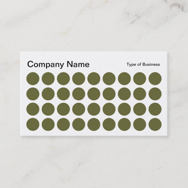 Spots - Deep Olive, Black and White Visitenkarte (Vorderseite)