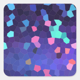Spots in Blau und Türkis - Mosaik Quadratischer Aufkleber
