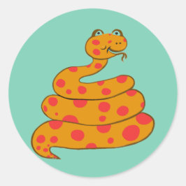 Spotte die Schlange Runder Aufkleber