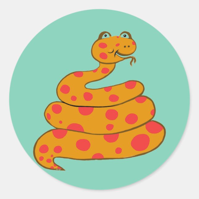 Spotte die Schlange Runder Aufkleber (Vorderseite)