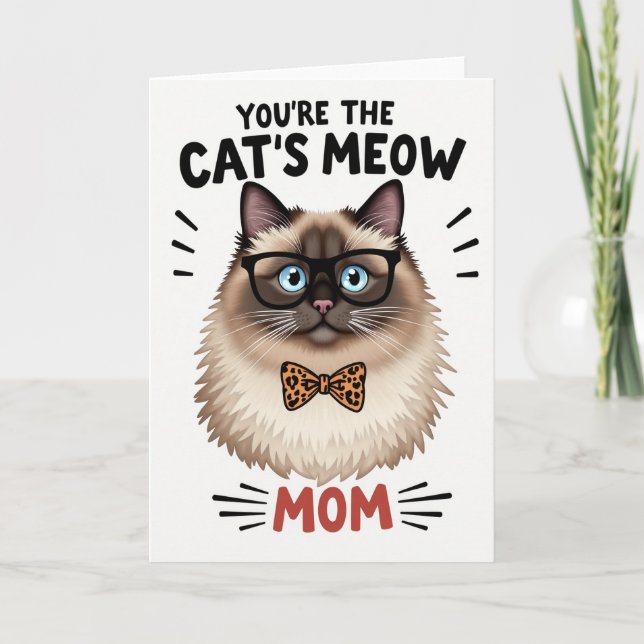 Spotted Bow Tie Mom Card Karte (Vorderseite)