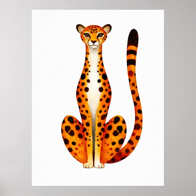 Spotted Cheetah Portrait Poster (Vorne)