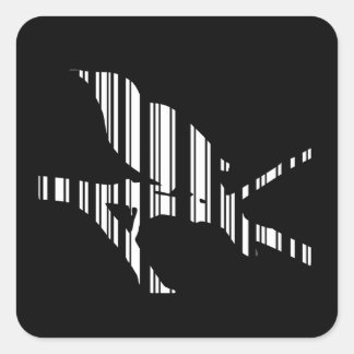 SPOTTENVOGEL-BARCODE Vogel Barcode-Musterdesign Quadratischer Aufkleber
