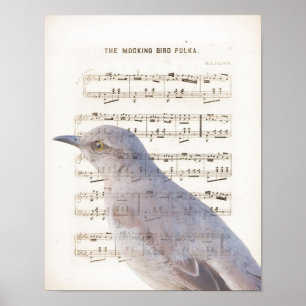 Spöttischer Vintage-Musikblatt-Kunst-Druck Poster
