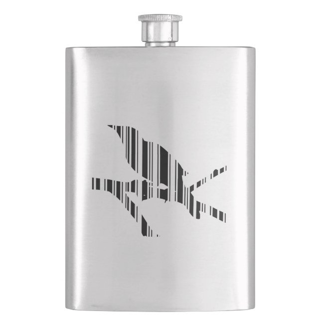 SPOTTVOGEL-BARCODE Spottvogel Barcode-Musterdesign Flachmann (Vorderseite)