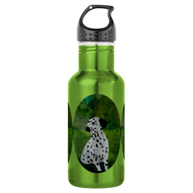 Spotty Dog Art Dalmatiner Edelstahlflasche (Vorderseite)