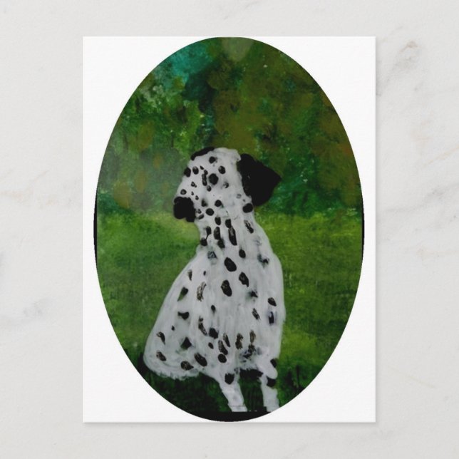 Spotty Dog Art Dalmatiner Postkarte (Vorderseite)
