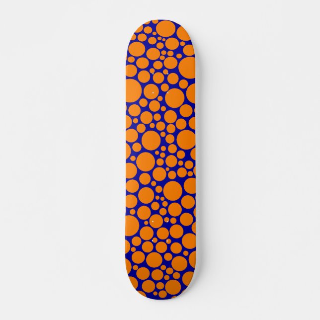 Spotty - Orange auf dunkelblau Skateboard (Vorne)