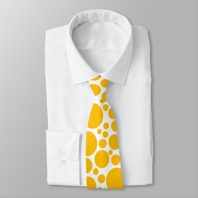 Spotty - orange auf Weiß Krawatte (Gebunden)