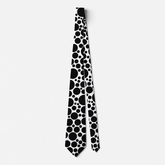 Spotty - Schwarz auf Weiß Krawatte (Vorderseite)