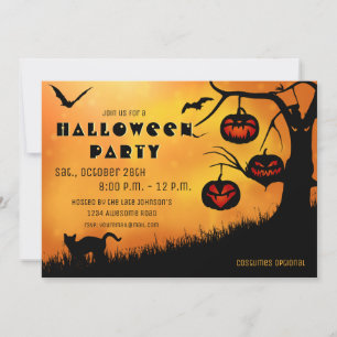 Sppoky Halloween Jack 'o lantern Baumhort Einladun Einladung