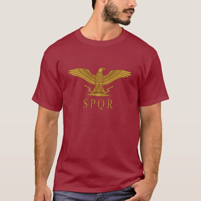 SPQR Adler-Golddunkelheits-T - Shirt (Vorderseite)