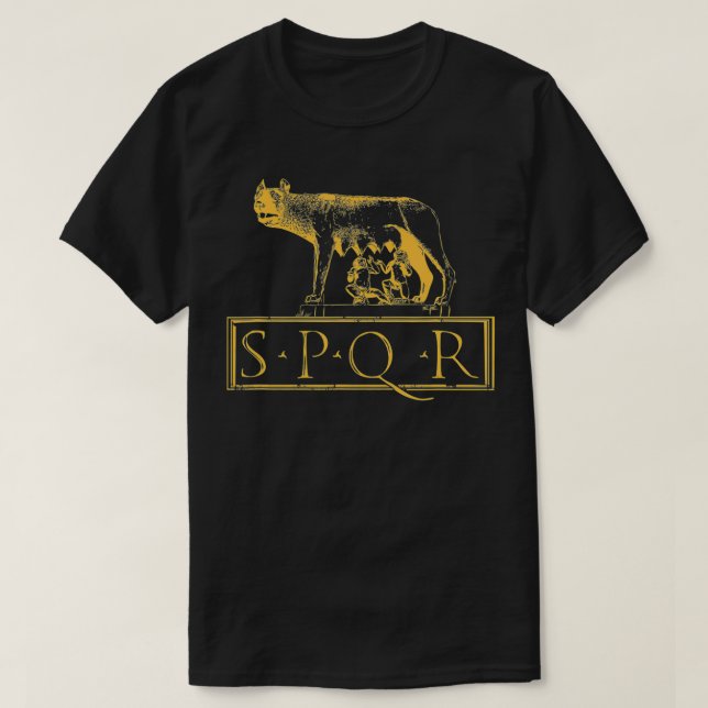 SPQR Ancient Rome Senat Lupa Capitolina T-Shirt (Design vorne)