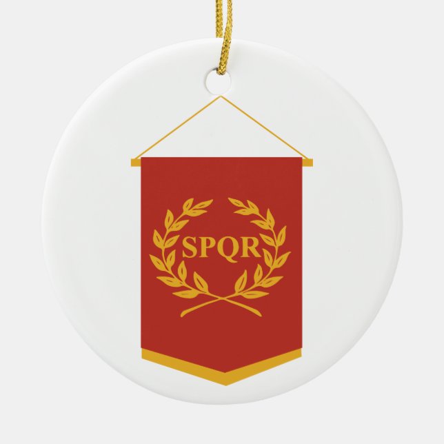 SPQR Banner Keramik Ornament (Vorne)