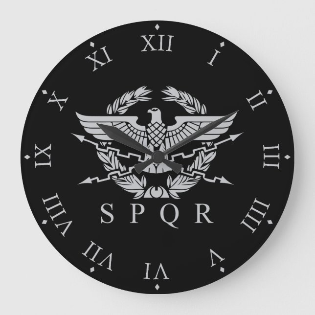 SPQR Das römische Empire-Emblem Große Wanduhr (Vorderseite)