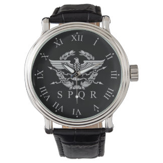 SPQR Das römische Kaiserreich Emblem Zahlen Armbanduhr