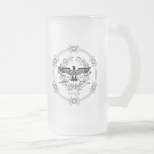 SPQR der römisches Reich-Emblem-mattierte Mattglas Bierglas
