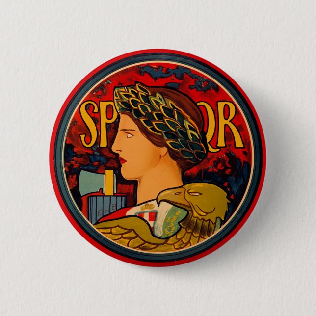 SPQR Italienisches Emblem Button (Vorderseite)
