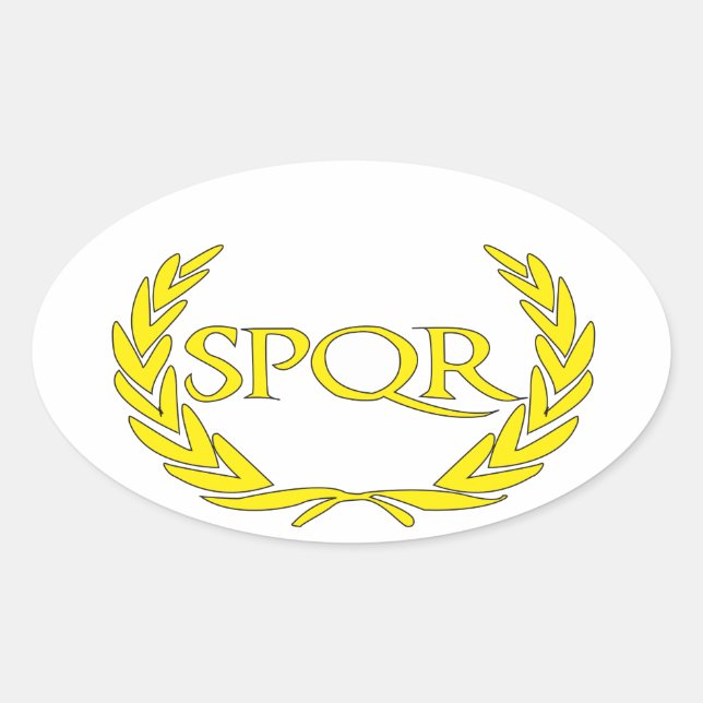 SPQR OVALER AUFKLEBER (Vorderseite)